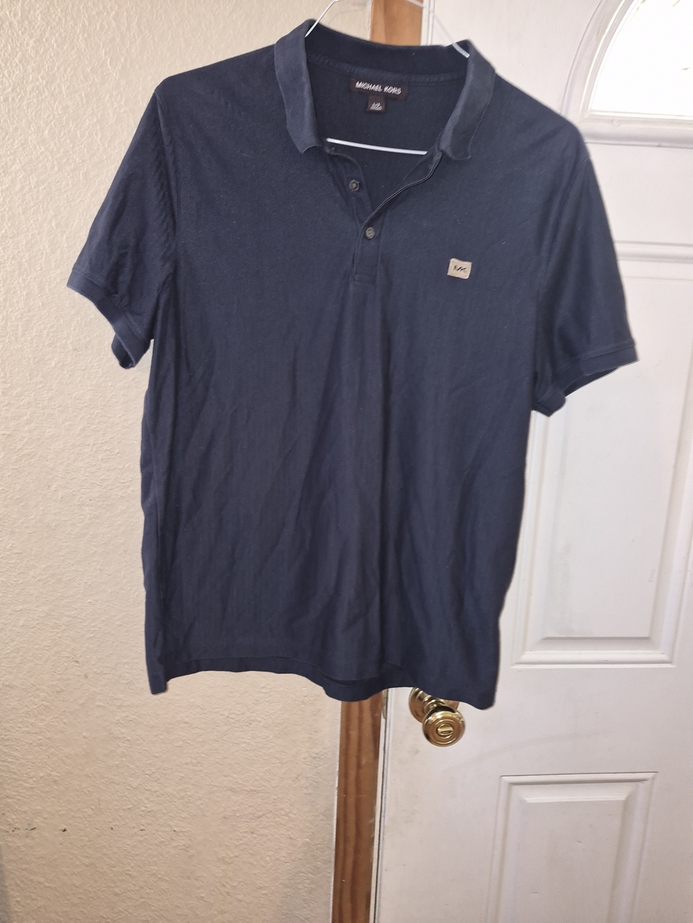 Michael Kors Men’s Dark Blue Polo with Chest Logo